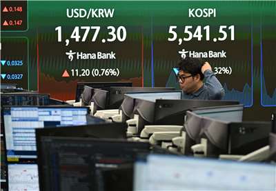 韓國金融監管機構28日表示，若有必要，將考慮對散戶投資人設立單一股票槓桿指數股票型基金(ETF)的投資上限。圖為韓國股市資料照。