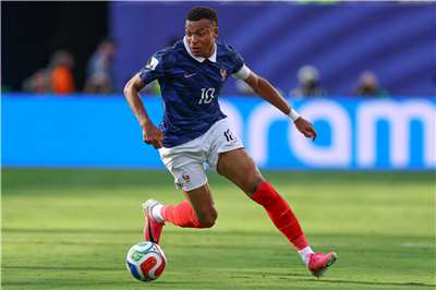 法國球星姆巴佩(Kylian Mbappe)憑藉著領先2球，榮獲2026世界盃金靴獎(Golden Boot)。資料照片。