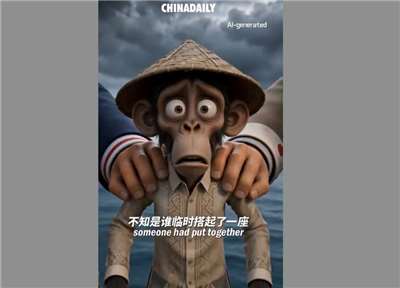 中國官媒「中國日報」近日發表一段嘲諷影片，將菲律賓描繪成在南海仲裁案中聽命於美國與日本的猴子，引發菲國當局強烈抗議。(圖截取自chinadaily)