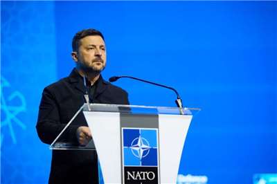 烏克蘭總統澤倫斯基(Volodymyr Zelensky)7日在土耳其首都安卡拉出席北大西洋公約組織(NATO)峰會。 (圖:烏克蘭總統府)