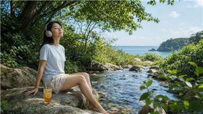 清涼的音樂化作夏日微風，在綠意與流水間，為心情降溫。