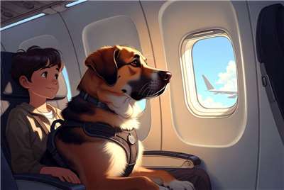 義大利航空公司ITA Airways 29日宣布，自8月3日起推出大型犬客艙服務。(圖:AI生成)