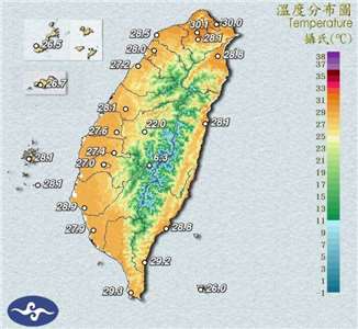 中央氣象署指出，24日受颱風外圍環流影響，迎風面花東地區及恆春半島有局部短暫陣雨或雷雨，白天高溫普遍來到攝氏32至36度，受颱風外圍的東南風沉降影響，北部地區有焚風發生的機會。(圖:交通部中央氣象署)