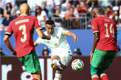 法國前鋒姆巴佩(Kylian Mbappe, 10號球衣)在第60分鐘率先得分，最終以2比0擊敗摩洛哥。