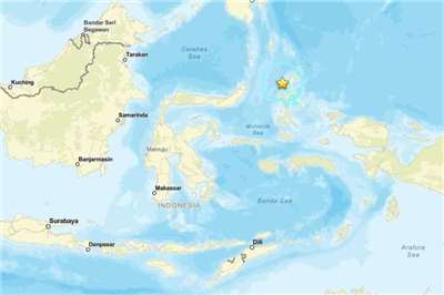 印尼東部外海3日發生規模6.2地震。 (圖:USGS)