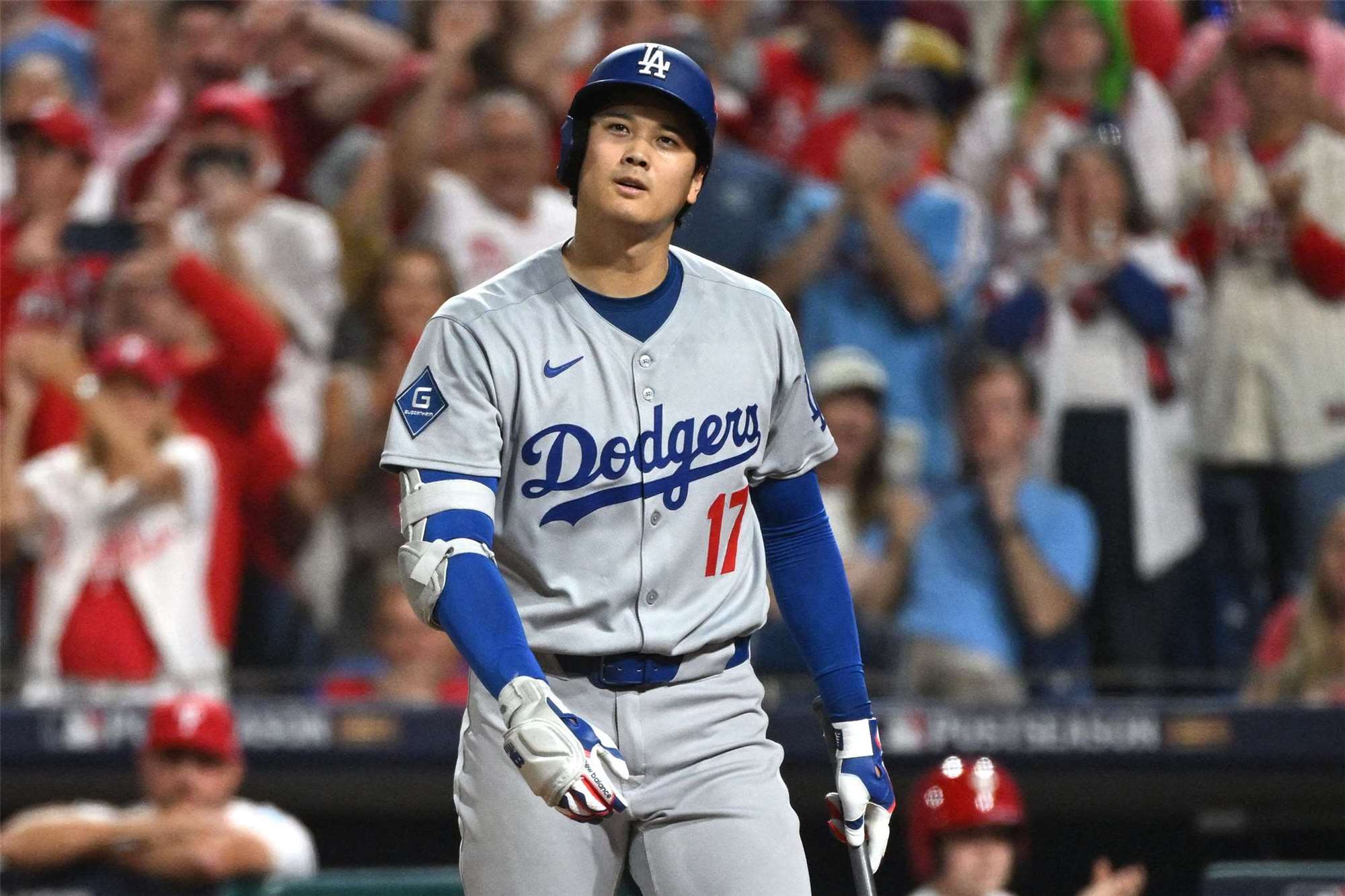 大谷翔平是道奇打線上的重要得分火力，如果投球導致膝蓋或二頭肌不適加劇，恐怕會影響他在球季尾聲以打者身分出賽的能力。資料照。