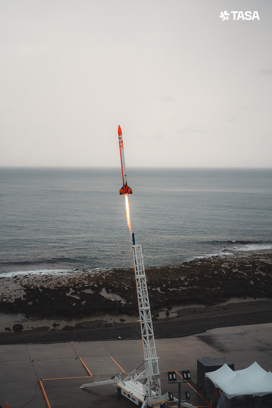 TASA探空火箭「島脈MARAHO」22日於屏東縣旭海科研火箭發射場域順利完成飛試。