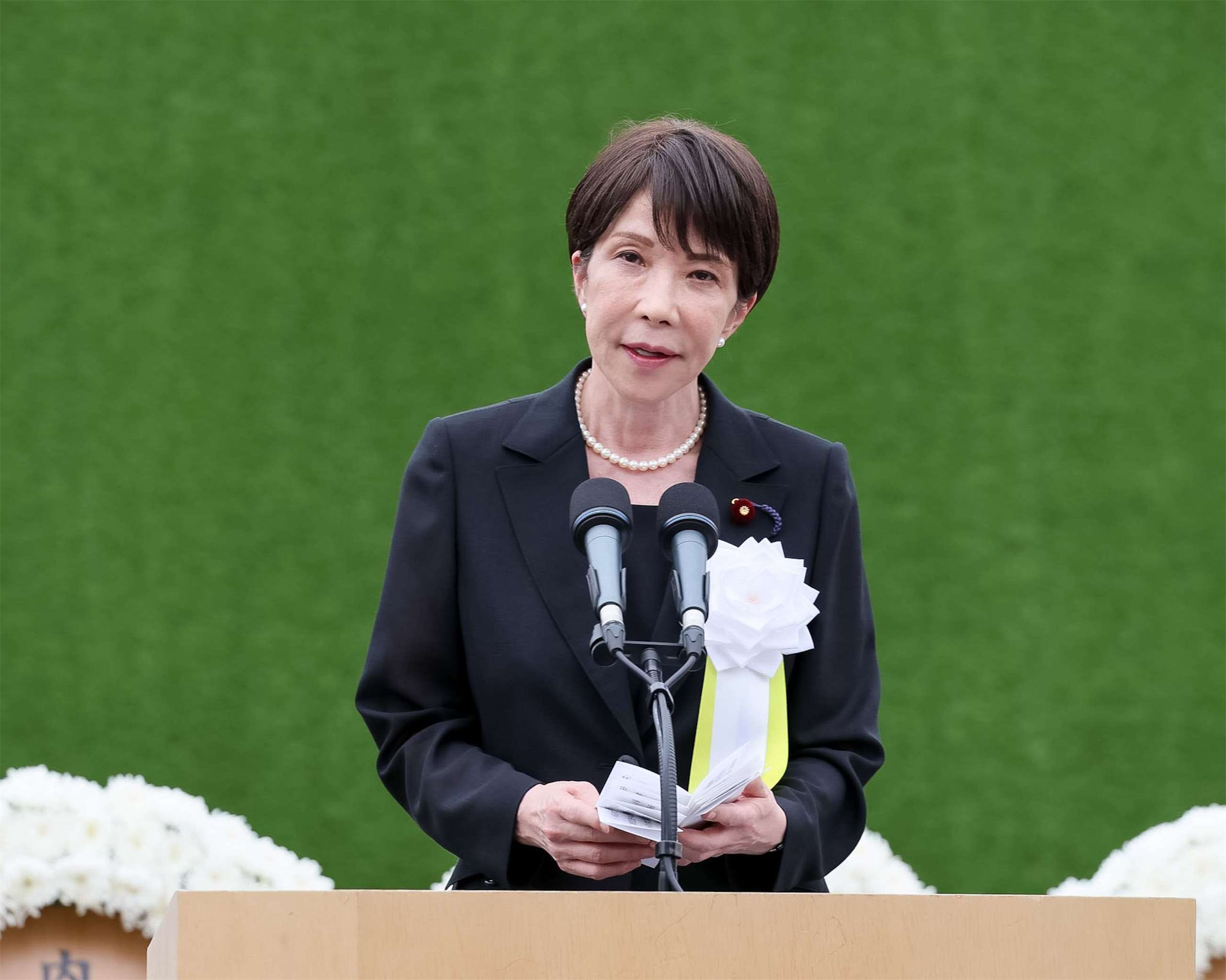 日本長崎市9日舉行原爆和平紀念典禮，首相高市早苗出席致詞。(X@takaichi_sanae)