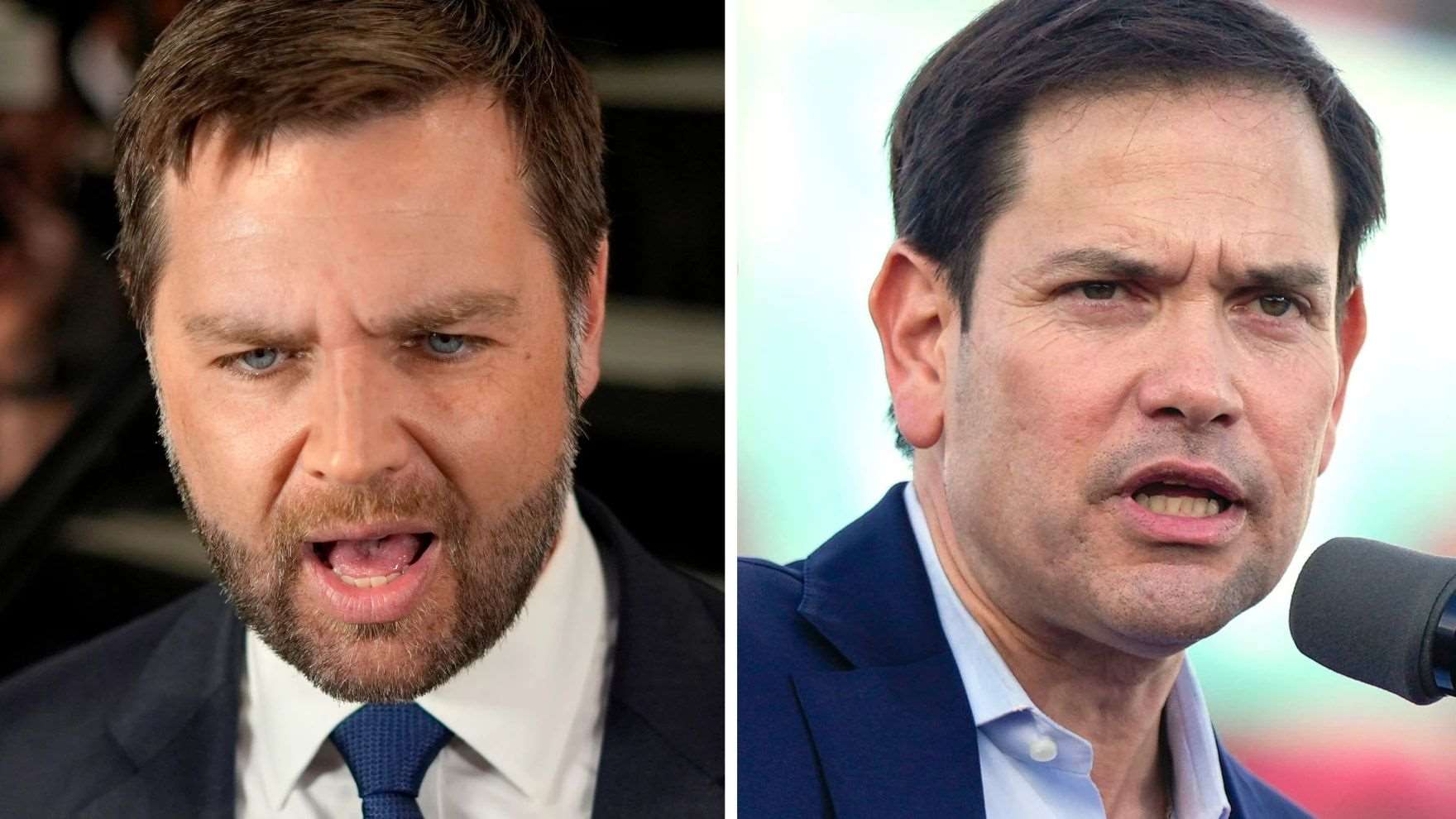 華郵統計下屆美國總統可能參選者，共和黨仍是副總統范斯(左)與國務卿盧比歐(右)兩強競逐。 (圖:合成圖/AP/達志影像)