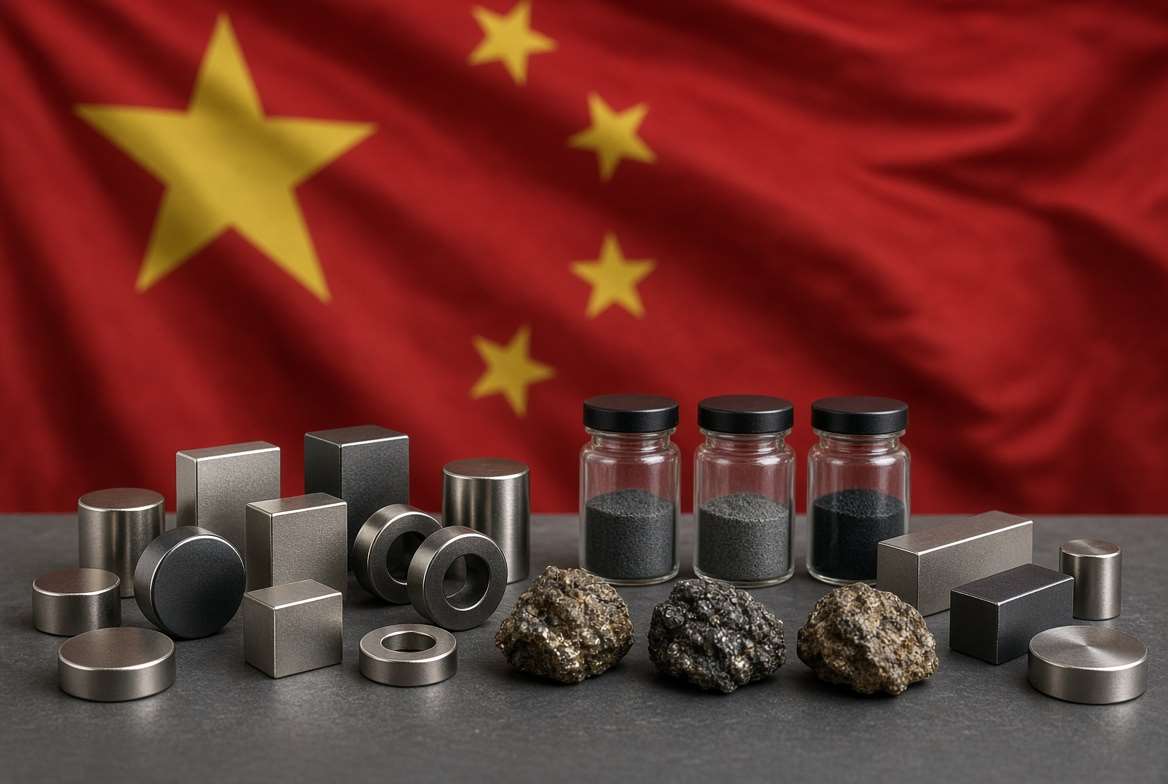 根據中國海關總署的統計數字顯示，中國7月對日本的稀土磁體出口量為111噸，較上年同期減少一半。(示意圖/AI生成)