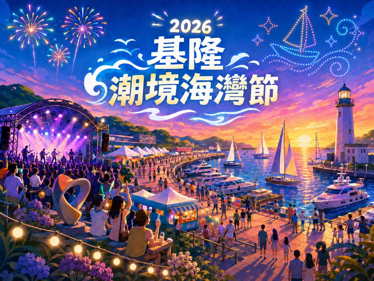 「2026基隆潮境海灣節」海風、音樂與璀璨燈火交織，點亮基隆最浪漫的夏夜。