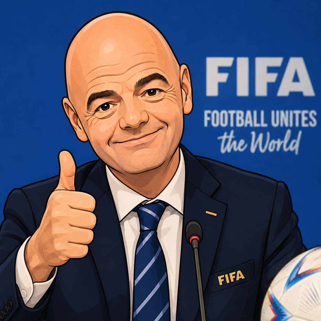 現任FIFA主席因凡蒂諾 AI生成