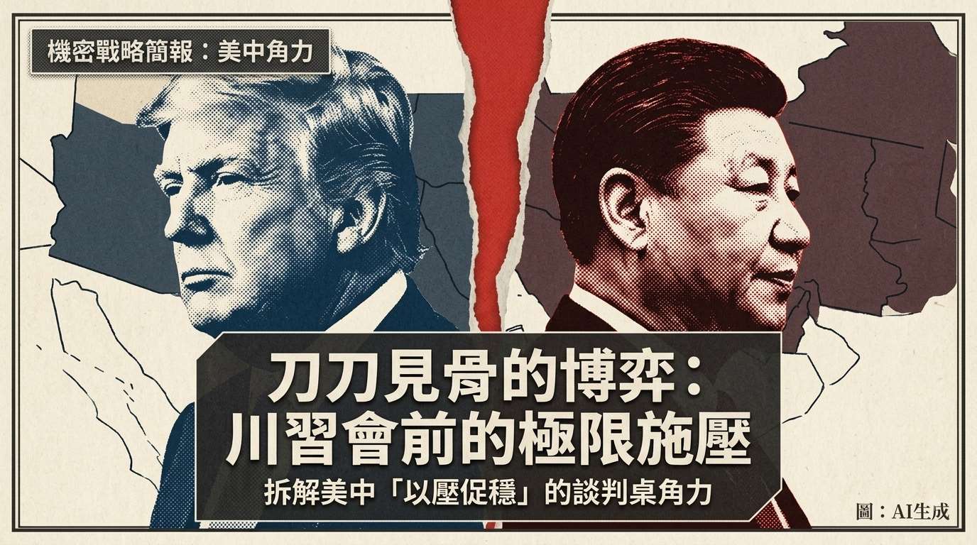 川習會前角力升溫 美中帶武器上談判桌欲「以壓促穩」(AI圖)
