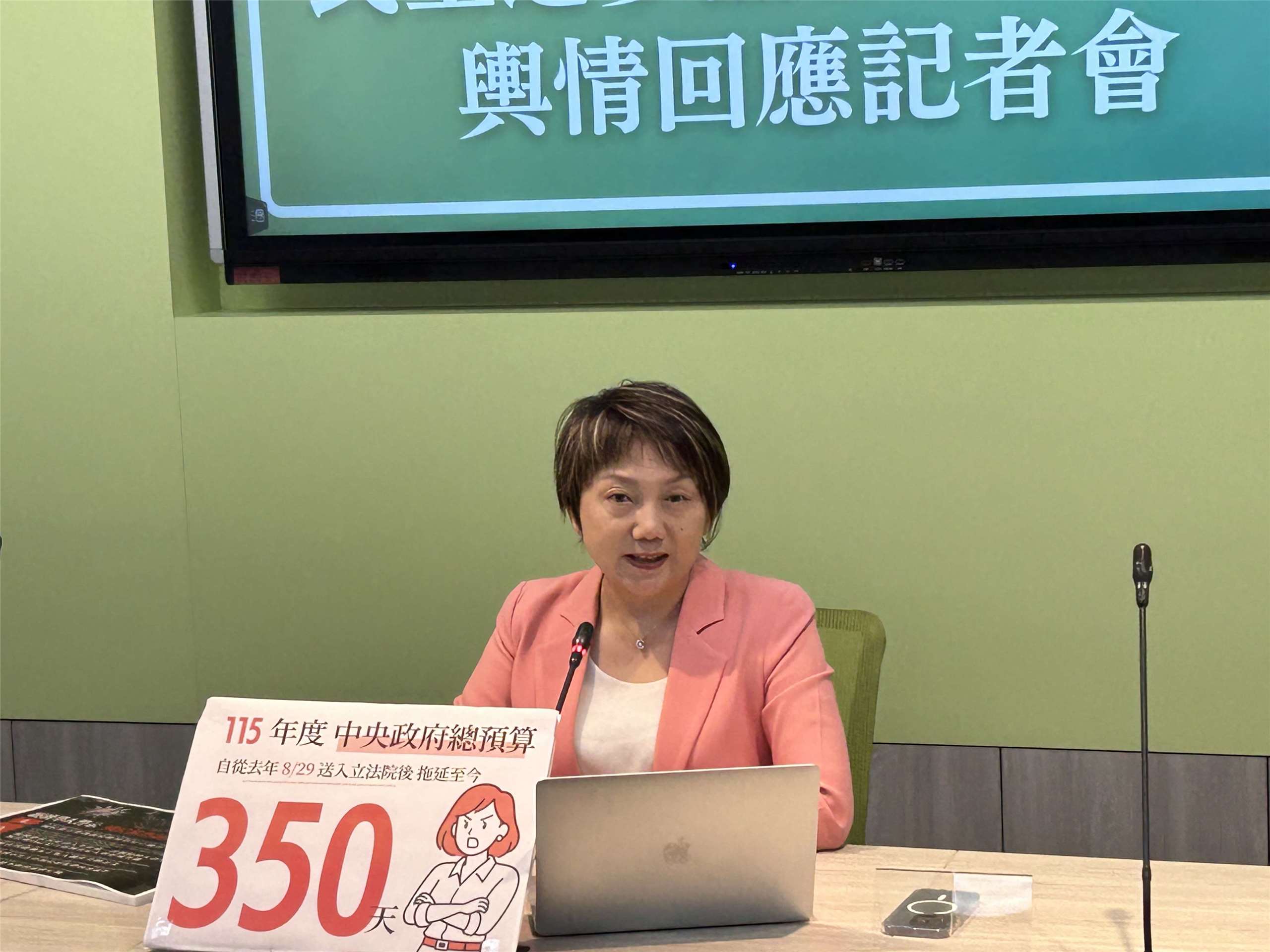 民進黨團書記長范雲今天(13日)召開輿情記者會時表示，中共介選程度日益攀升，台灣應提高警覺。（趙婉淳 攝）
