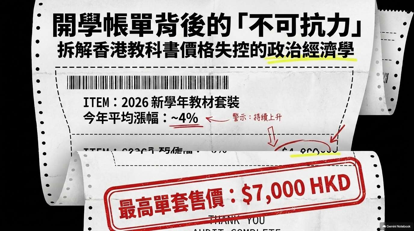 香港教科書大漲近4%！一套動輒破港幣4千元 學生津貼也遭取消(AI圖)