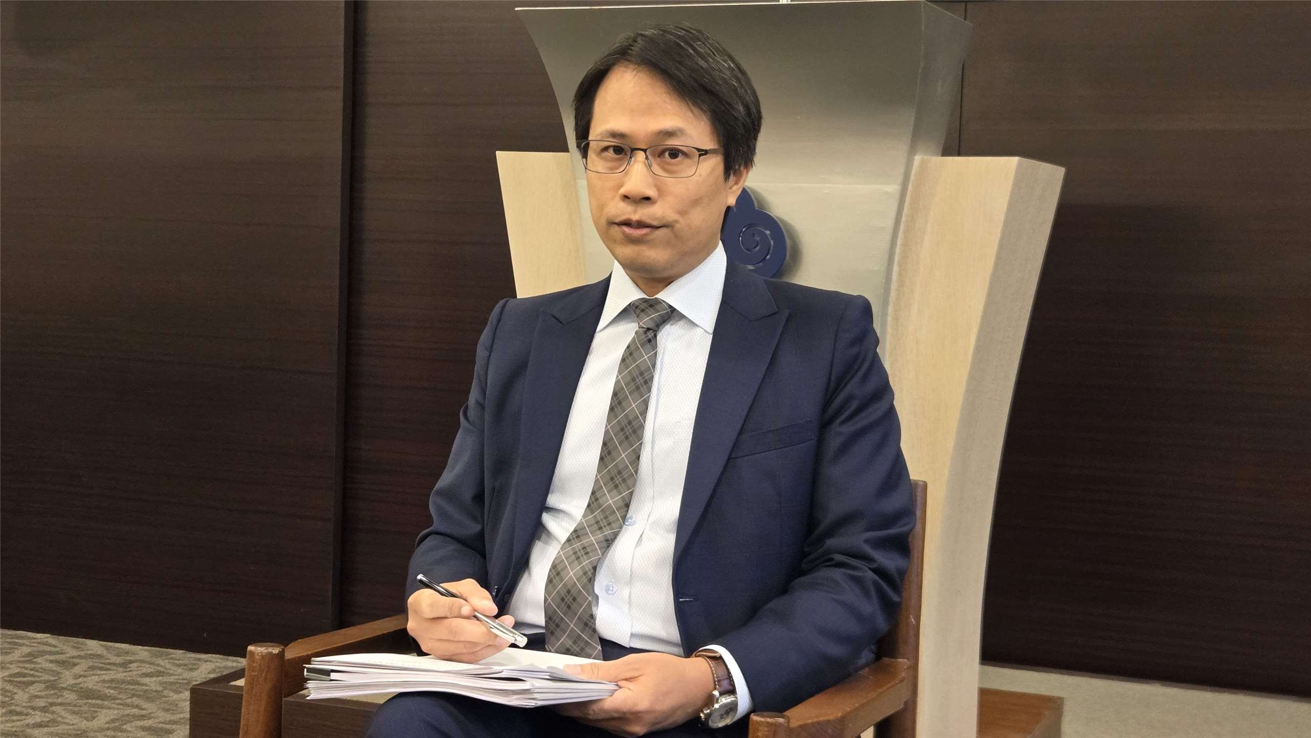 海基會副秘書長黎寶文期盼，中國大陸能尊重香港既有社會制度。(陳國維 攝)