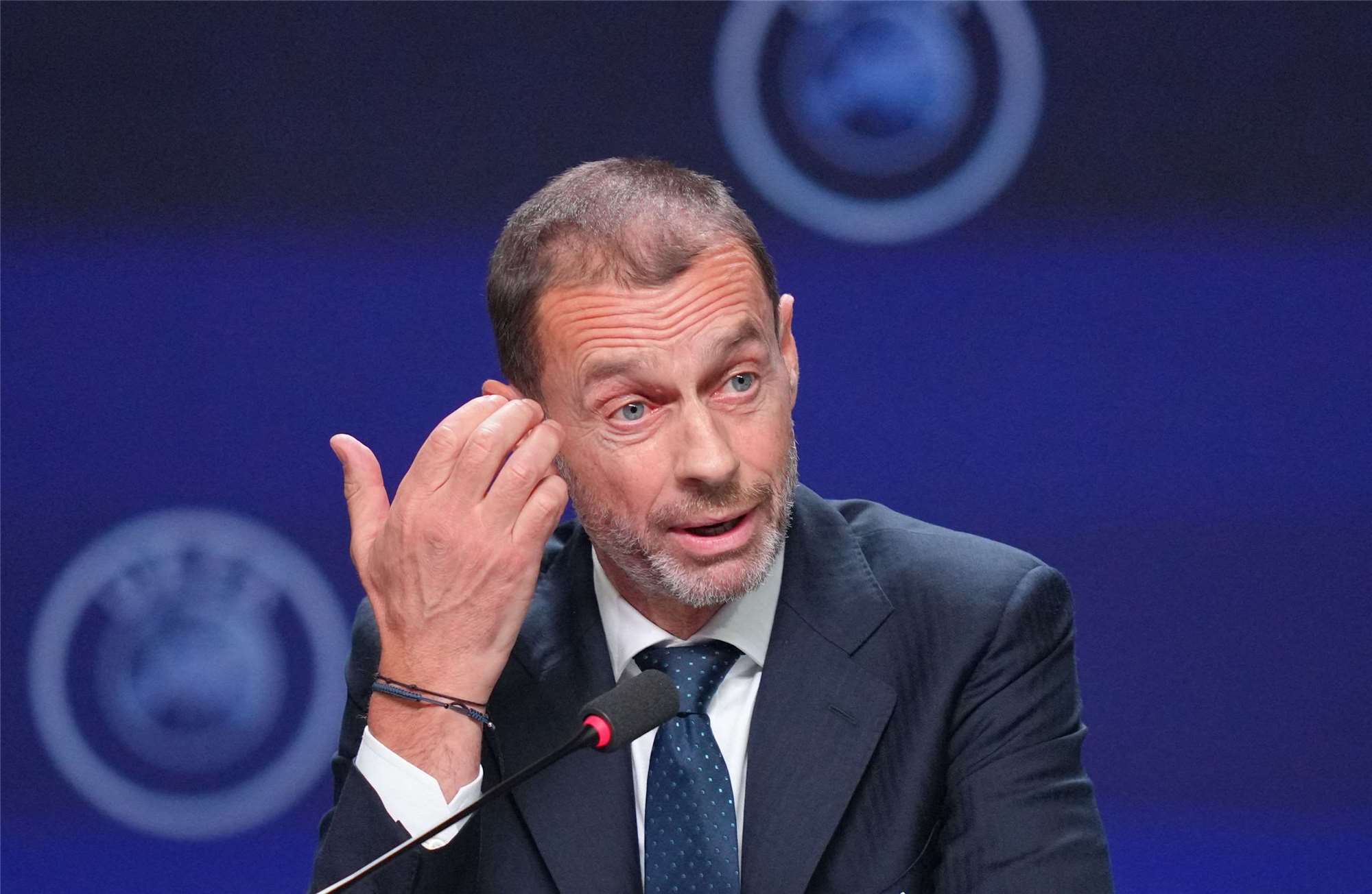 歐洲足球總會(UEFA)主席施費連(Aleksander Ceferin)表示，他對成為國際足球總會(FIFA)主席「不感興趣」。資料照。(AFP)