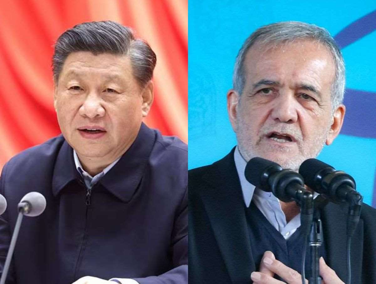 中國國家主席習近平和伊朗總統裴澤斯基安(Masoud Pezeshkian)已抵達吉爾吉斯。 (合成圖)