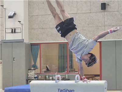 「鞍馬王子」李智凱對於名古屋亞運的期許，就是希望挑戰鞍馬三連霸。(江昭倫 攝)