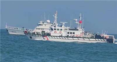 海洋委員會海巡署金馬澎分署表示，19日下午第十二巡防區偵獲中國海警「14609」、「14531」、「14608」及「14530」等4艘海警船接近金門限制水域，隨即調度巡防艇部署戒備。(圖：海洋委員會海巡署金馬澎分署)