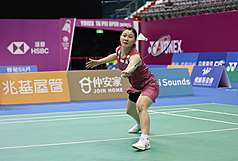 台灣羽球新一姐林湘緹18日在2026世界羽球錦標賽女單首輪擊敗法國選手塔蘭諾娃，順利挺進32強。(中央社資料照)