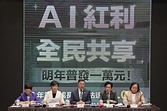 PD
116年總預算拍板　卓榮泰說明（2）
行政院會20日拍板116年度中央政府總預算，行政院
長卓榮泰（中）與副院長鄭麗君（左2）、秘書長張
惇涵（右2）、主計長陳淑姿（右）、財政部長莊翠
雲（左）出席記者會，並說明全民普發新台幣1萬元
等內容。
中央社記者徐肇昌攝　115年8月20日