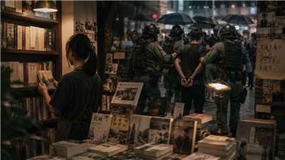 筆者認為，政權可以封鎖書店、戴上手銬，甚至將異見者驅離故土，但文字與思想的流動永遠無法被徹底截斷。(示意圖/AI生成)