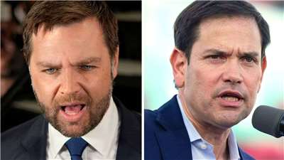 華郵統計下屆美國總統可能參選者，共和黨仍是副總統范斯(左)與國務卿盧比歐(右)兩強競逐。 (圖:合成圖/AP/達志影像)
