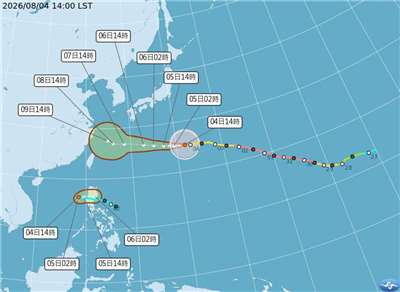 中颱白海豚8日起有北轉趨勢。(圖：中央氣象署)