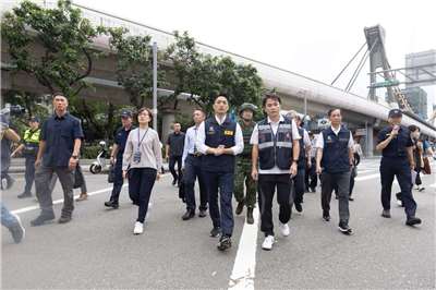 台北市長蔣萬安視導臺北市2026城鎮韌性(防空)演習。(北市府提供)
