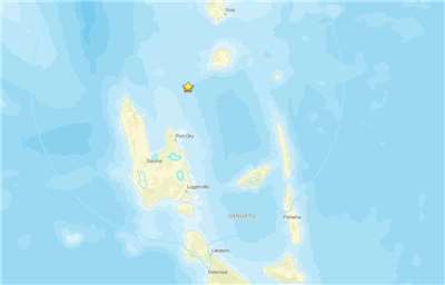 萬那杜外海16日發生規模6.1地震，目前尚無災情傳出。(圖:USGS)