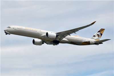 有旅客近日在社群平台發文表示，日前搭乘阿提哈德航空從阿布達比回台，降落前機上廣播用英文說歡迎回到台灣，中文說的卻是歡迎回到「中國台灣」。民航局表示，已要求業者改善。圖為阿提哈德航空。(圖：維基)