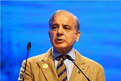 巴基斯坦總理夏立夫(Shehbaz Sharif)(圖)抵達沙烏地阿拉伯訪問，外界預期沙國、土耳其和巴基斯坦7日將在吉達簽署一項聯合防衛協議。資料照片。