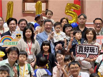 行政院長卓榮泰14日出席行政院員工親子日活動。(鄭佑漢 攝)