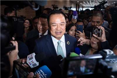 對於反對派準備提出不信任案，泰國總理兼內政部長阿努廷(Anutin Charnvirakul)表示，國會監督政府是正常民主程序，歷屆政府上任數月後即面臨質詢或不信任辯論並不罕見。資料照。
