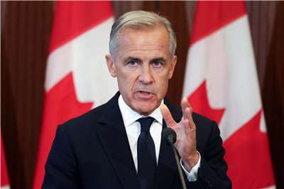 美加關稅談判破局後，加拿大總理卡尼(Mark Carney)22日在渥太華舉行記者會。