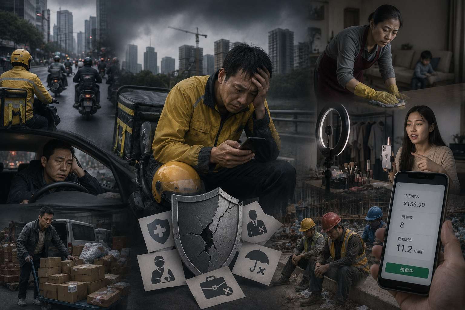 目前中國靈活就業人數已達3億人，各界關注如何將他們納入社會保障，同時不讓平台企業相應成本高升。(示意圖/AI生成)