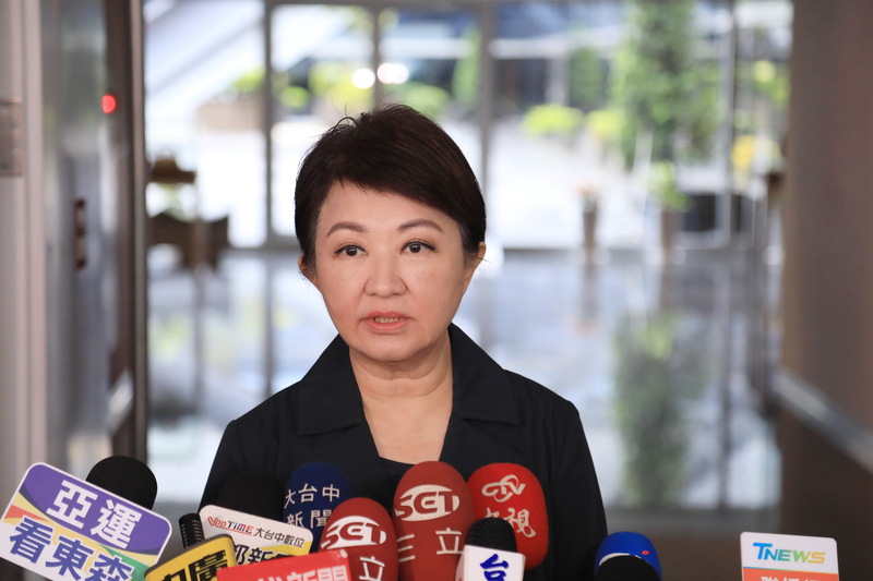 台中市長盧秀燕12日出席國民黨新北市長參選人李四川與新北市議長蔣根煌聯合競選總部成立大會接受訪問。資料照。(台中市政府提供)