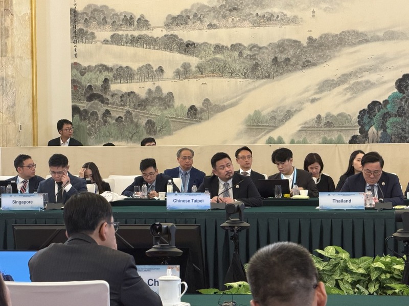 勞動部長洪申翰（中右）21日在中國南京出席第8屆亞太經濟合作會議（APEC）人力資源發展部長會議（HRDMM），他表示，本次在跨經濟體的交流互動中，提高了未來進一步合作的機會。
（勞動部提供）