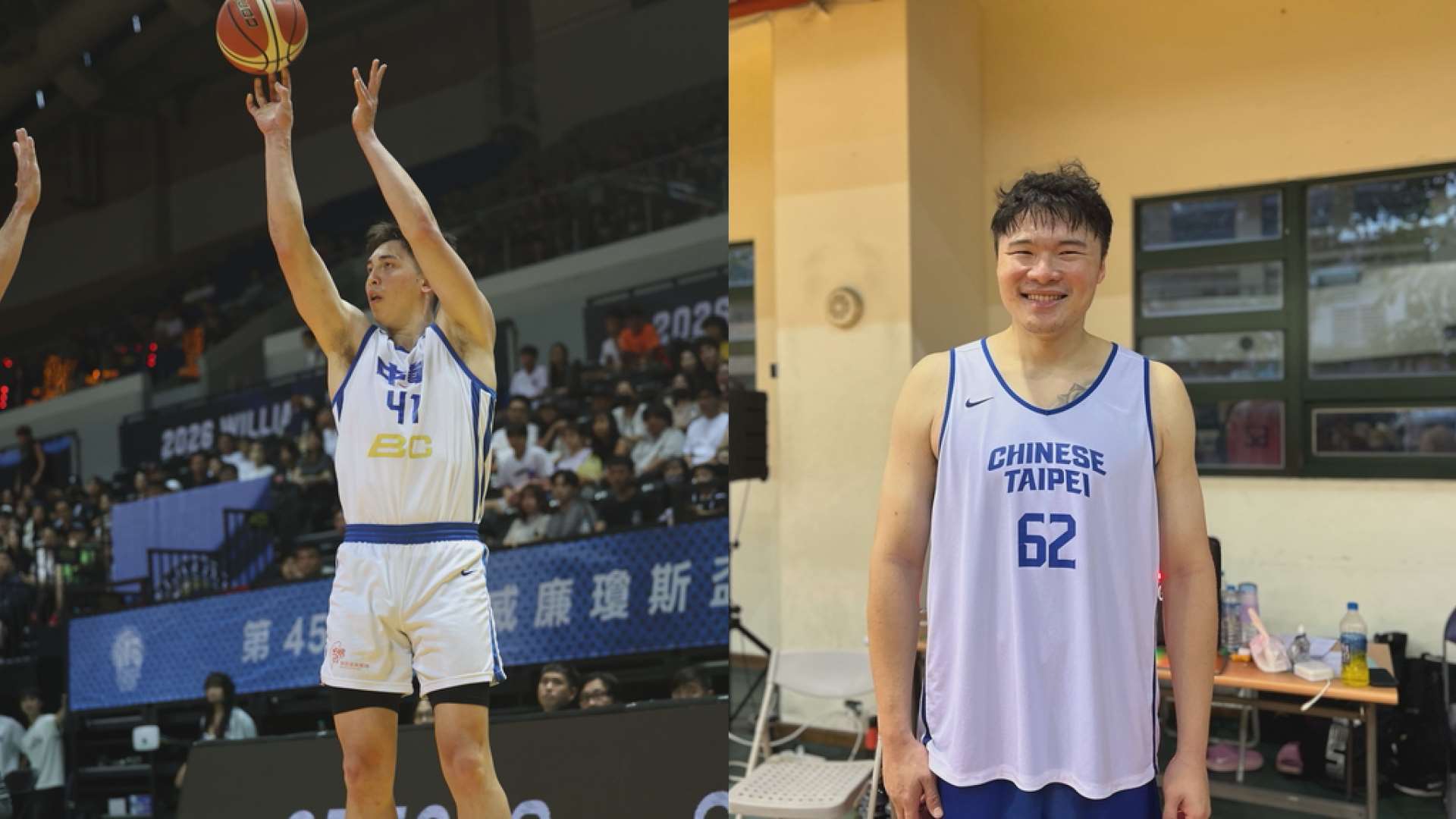名古屋亞運台灣男籃名單正式底定，原本入選的劉錚、阿巴西因傷退出，由譚傑龍(左)、陳冠全(右)遞補。資料合成照。