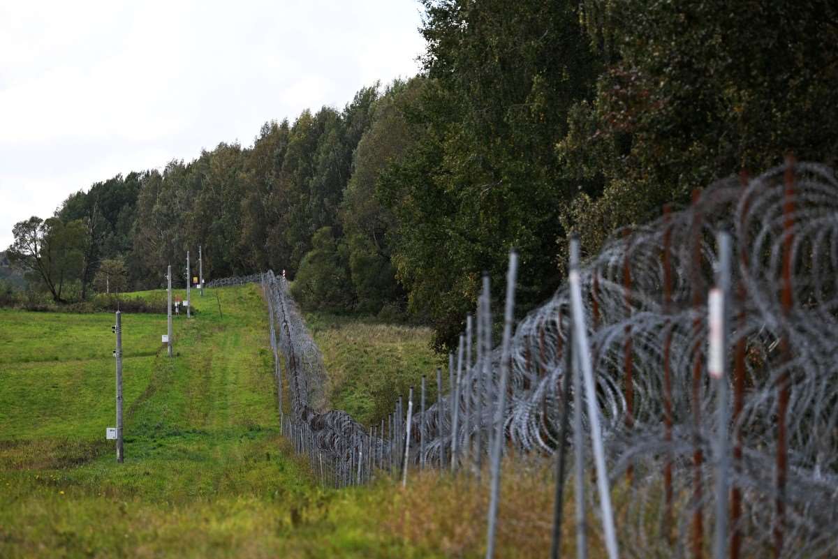 圖為俄羅斯加里寧格勒(Kaliningrad)與波蘭-立陶宛邊境接壤處。(AFP)