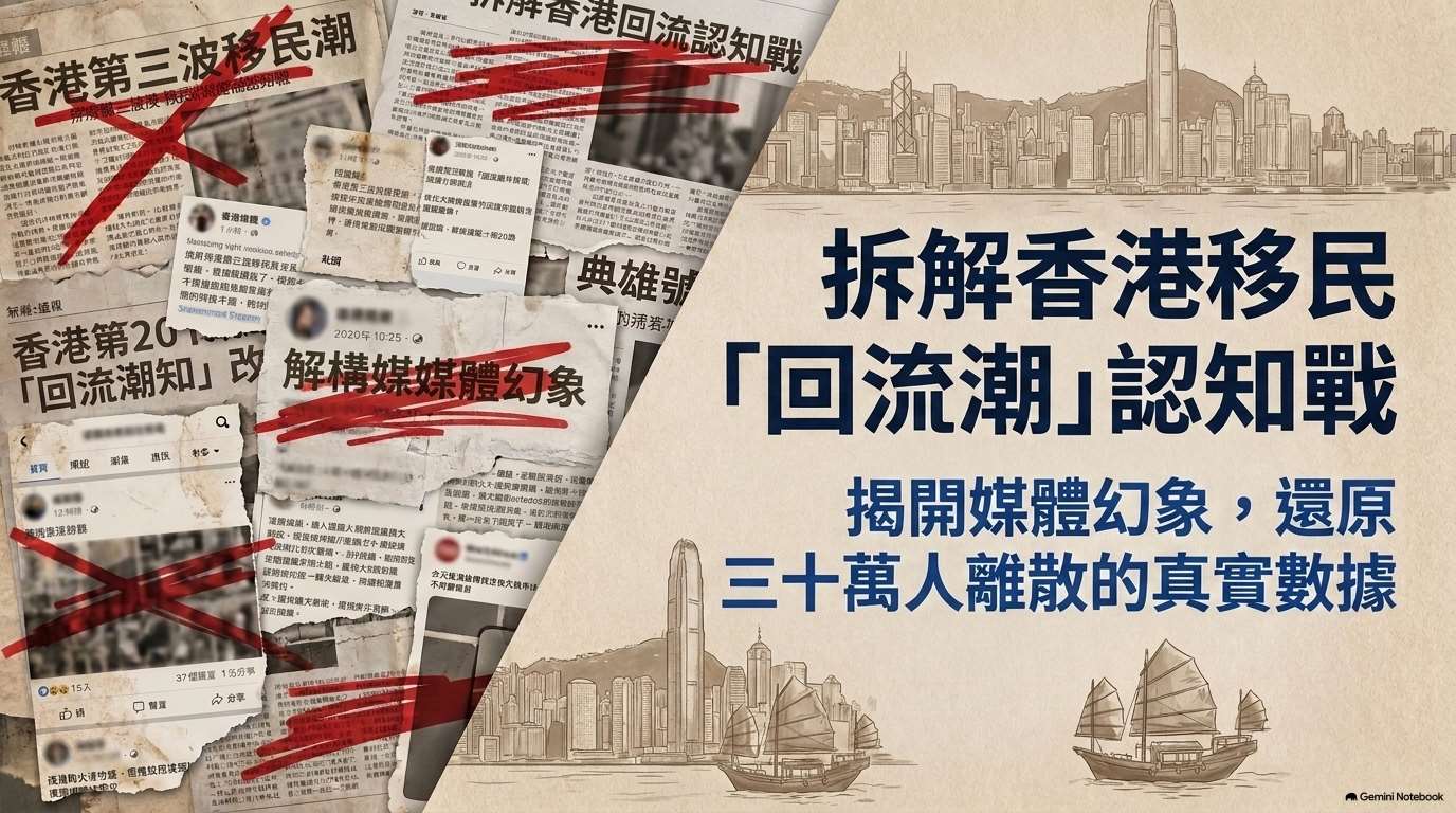 香港移民「回流潮」認知戰(AI生成圖)