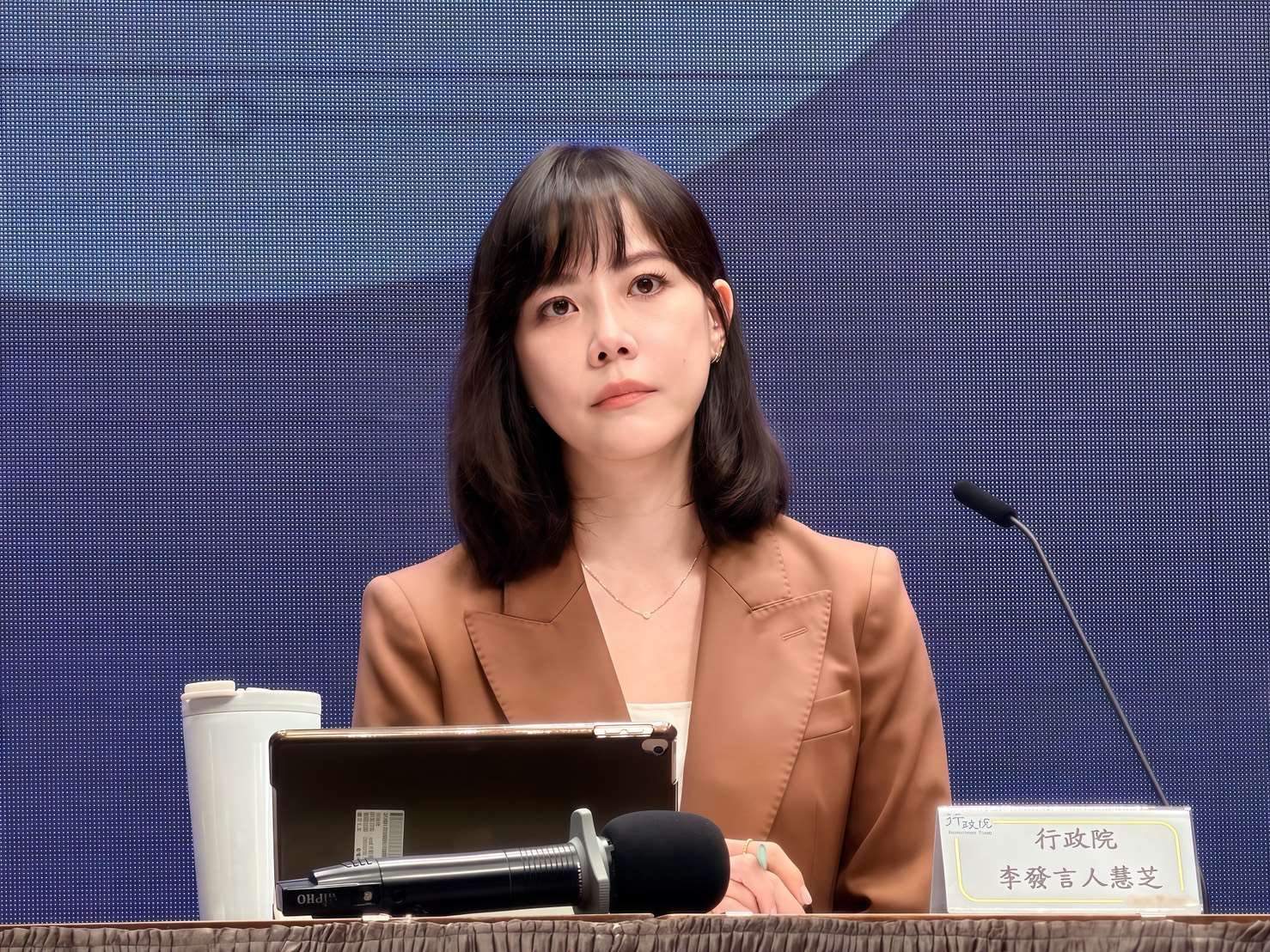 行政院發言人李慧芝。(鄭佑漢 攝)