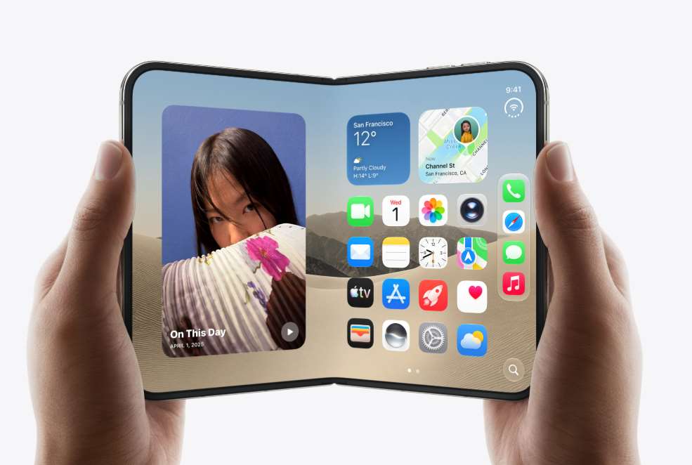 蘋果推出首款摺疊iPhone Duo，在中國照樣引發搶購。(翻攝蘋果官網)