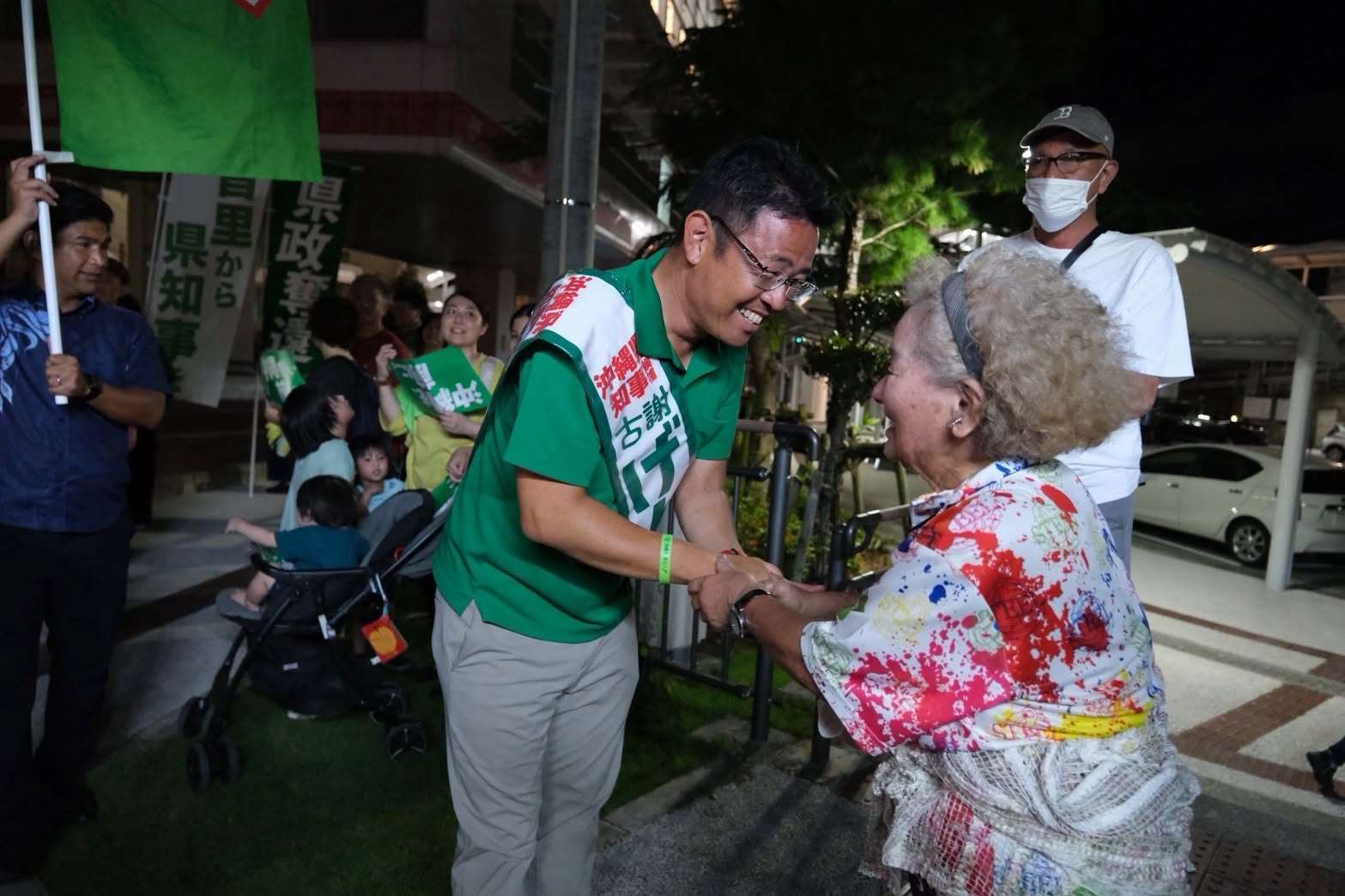 日本沖繩縣今天(13日)舉行縣知事選舉，由自民黨、維新會、國民民主黨等6個政黨推薦的新人古謝玄太，廣泛選民支持。(資料照/古謝玄太FB)