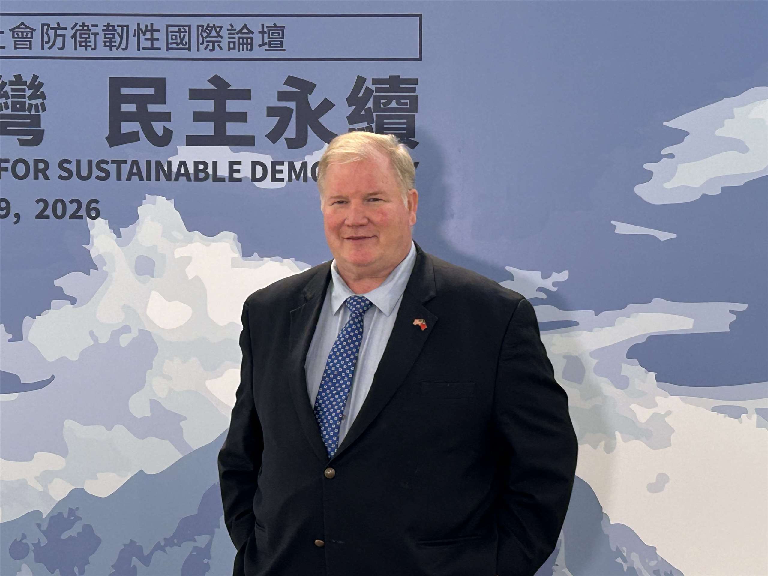 保衛民主基金會資深主任、退役海軍少將蒙哥馬利（Mark Montgomery）。資料照片（趙婉淳 攝）