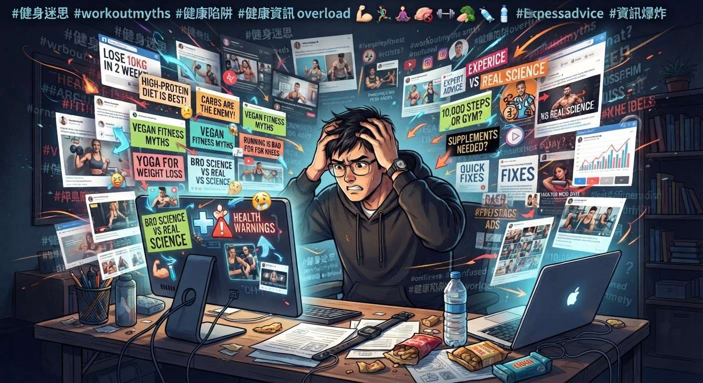 網路健身資訊這麼多怎麼選 
AI生成示意圖