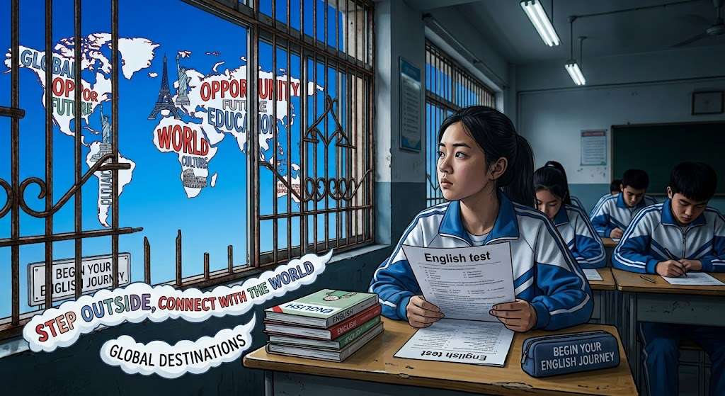 在中國，越不讓窮人看演唱會，越要學好英語(AI示意圖)