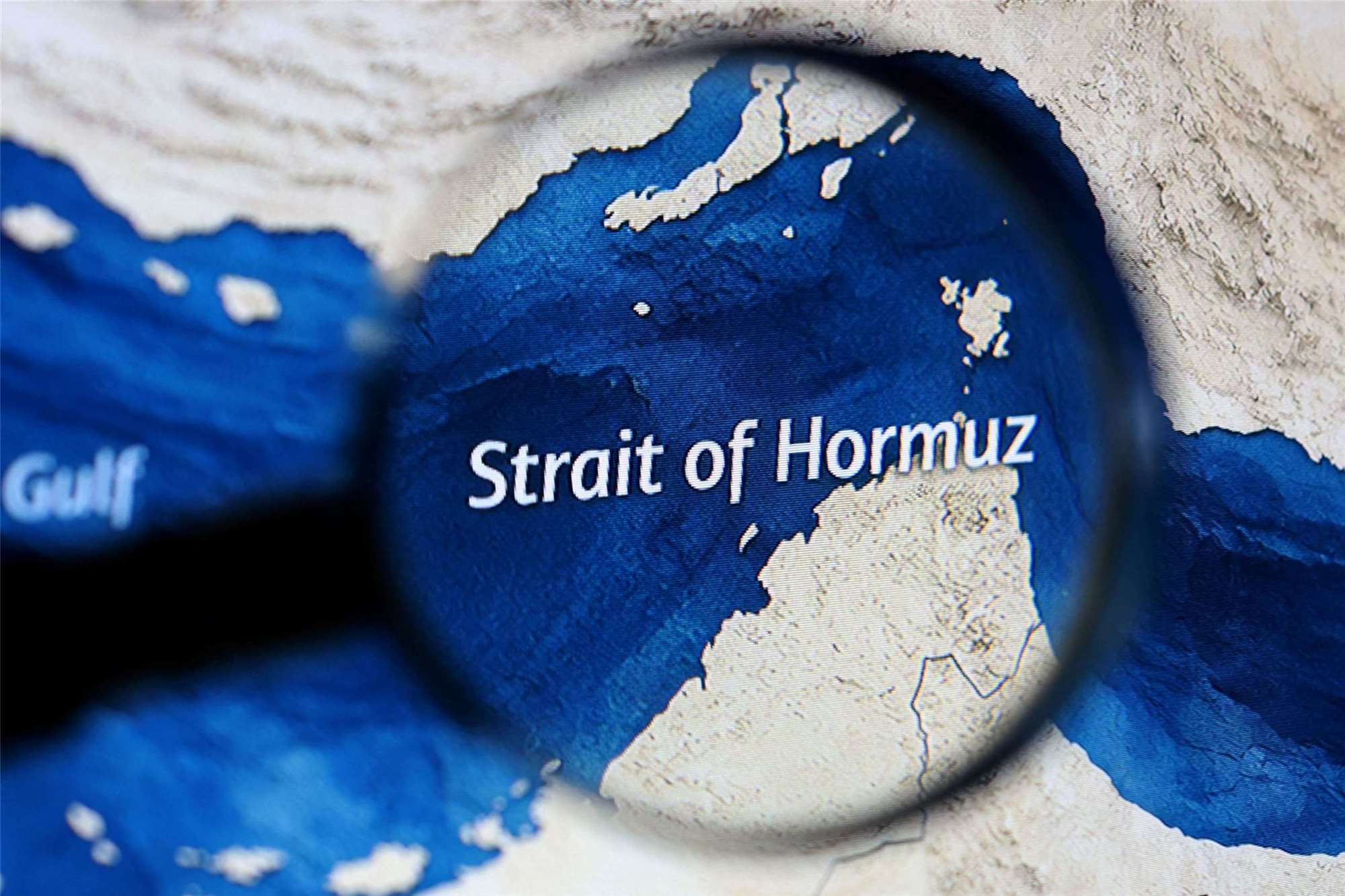 美國總統川普暗示要將荷莫茲海峽（Strait of Hormuz）改名為川普海峽（Trump Strait）。示意圖。
