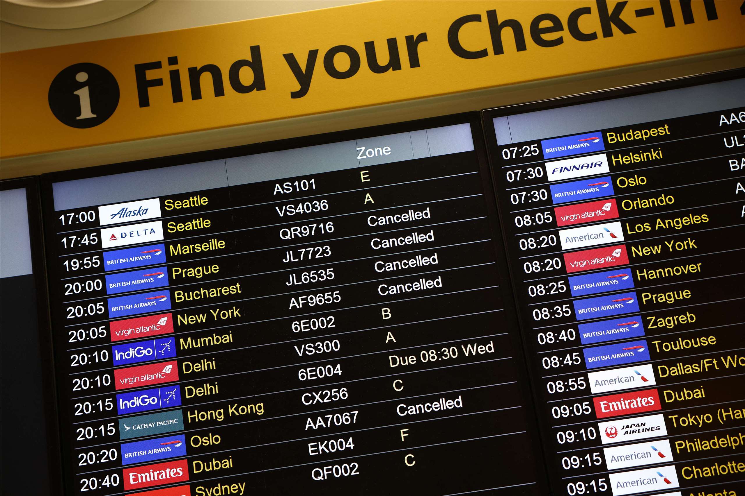 英國空中交通管制服務部門正在緊急搶修技術故障，造成航班取消或延誤。
